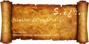 Simits Árpád névjegykártya